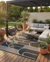Urban Terrace Collection Area Rug -  Greenwich Rectangle Black and White  lifestyle 35