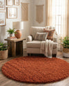 Plush Oasis Collection Area Rug - Serenity (Terracotta) Round Terracotta  lifestyle 37