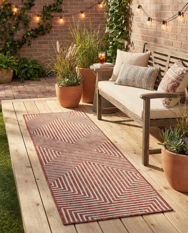 Urban Terrace Collection Area Rug -  Astoria (Rust Red) Runner Rust Red  lifestyle 24