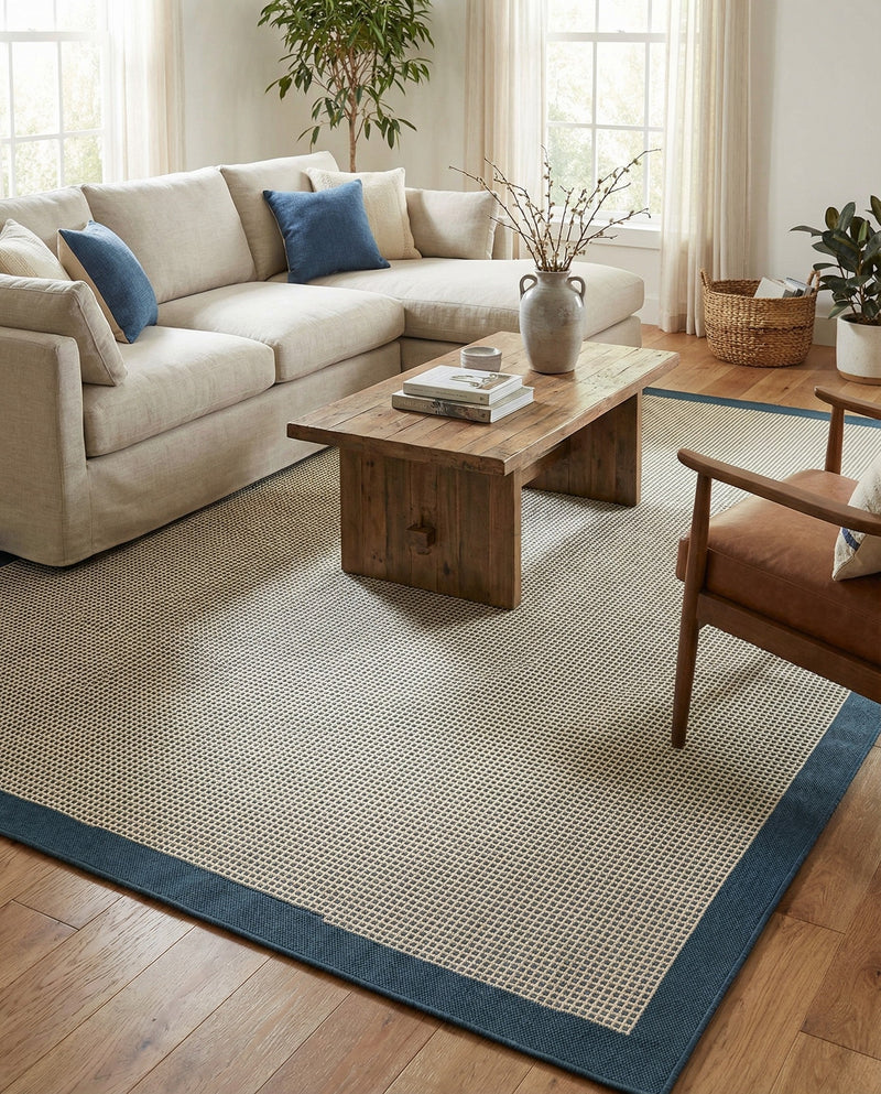 Terrace Fringe Collection Area Rug - Oceanside Rectangle Navy Blue  lifestyle 20