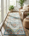 Savannah Soiree Collection Area Rug - Serengeti (Blue) Runner Blue  lifestyle 53