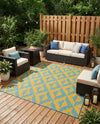 Urban Oasis Rugs Collection Area Rug -  Highrise (Yellow and Aqua) Square Yellow and Aqua  lifestyle 41