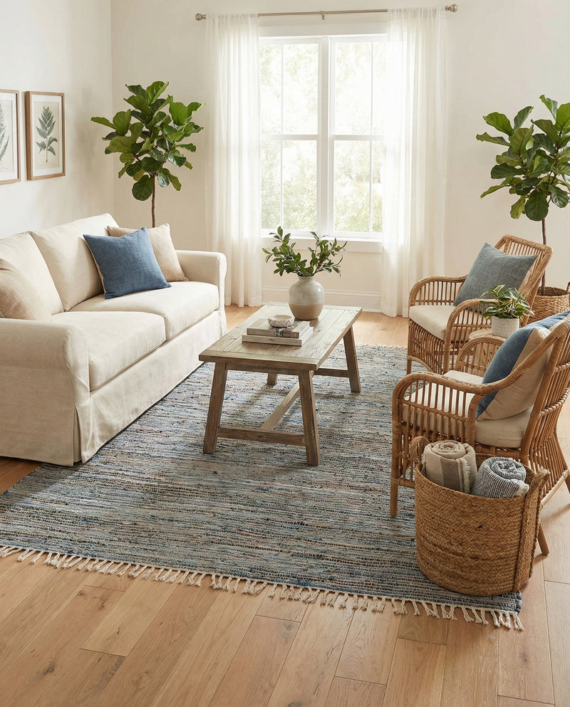 Osian Looms Collection Area Rug - Capri Rectangle Blue  lifestyle 38