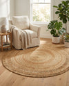 Woven Seaside Jute Collection Area Rug - Varadero Round Natural  lifestyle 31