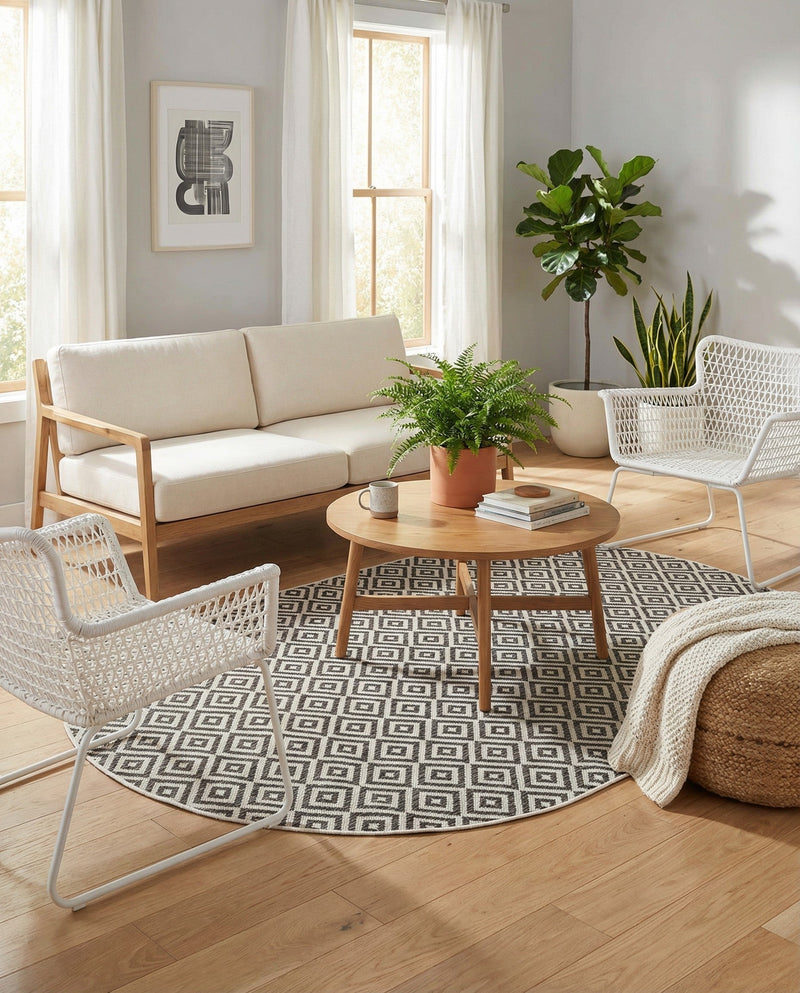 Urban Oasis Rugs Collection Area Rug -  Rooftop (Charcoal Gray) Oval Charcoal Gray  lifestyle 72