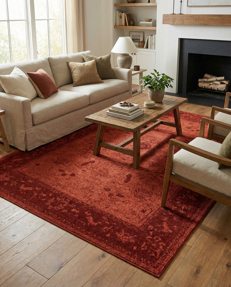 Horizon Collection Area Rug -  Apex (Rust Red) Rectangle Rust Red  lifestyle 6