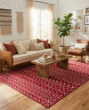 Marrakech Lattice Collection Area Rug - Medina (Red) Rectangle Red  lifestyle 7