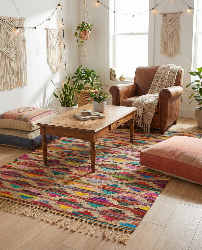 Tulum Trellis Collection Area Rug - Casablanca Rectangle Multi  lifestyle 11