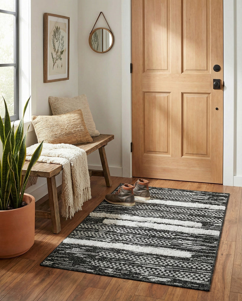 Cathedral Elegance Collection Area Rug - Chapel Rectangle Black  lifestyle 28