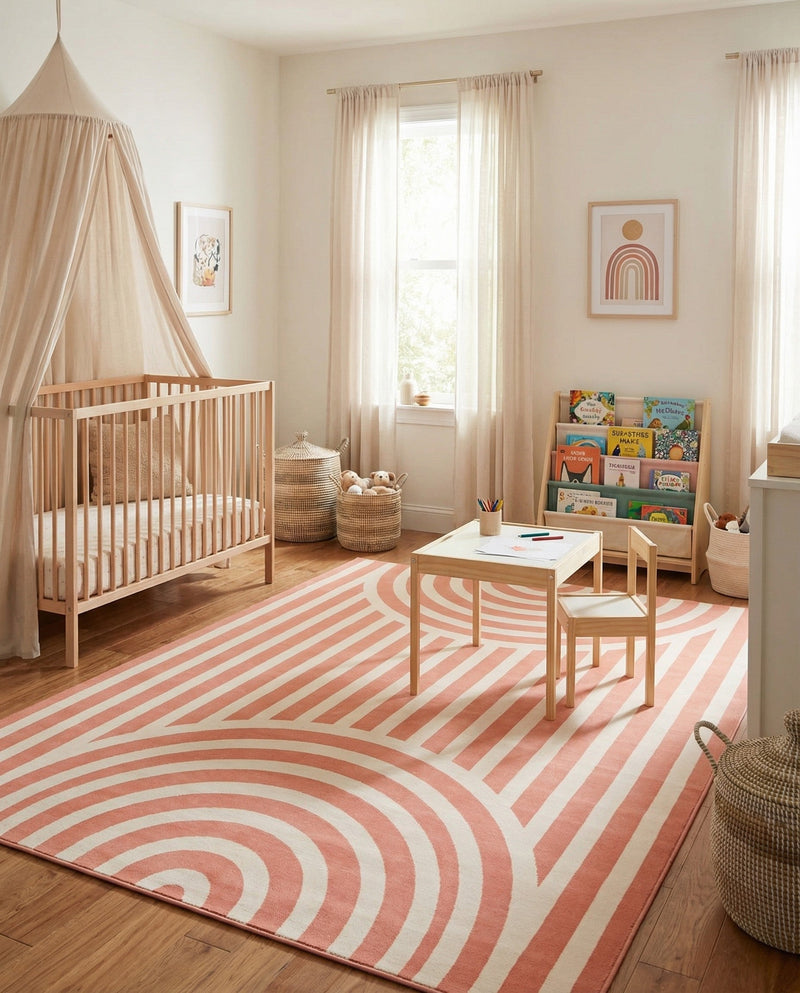Wonder Tykes Collection Area Rug -  Joydale Rectangle Soft Coral Pink  lifestyle 20