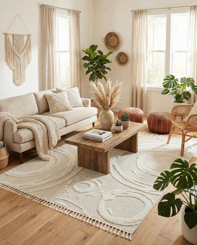 Sahara Chic Collection Area Rug -  Nubia Rectangle Ivory  lifestyle 21