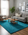 Plush Oasis Collection Area Rug - Serenity (Turquoise) Rectangle Turquoise  lifestyle 4