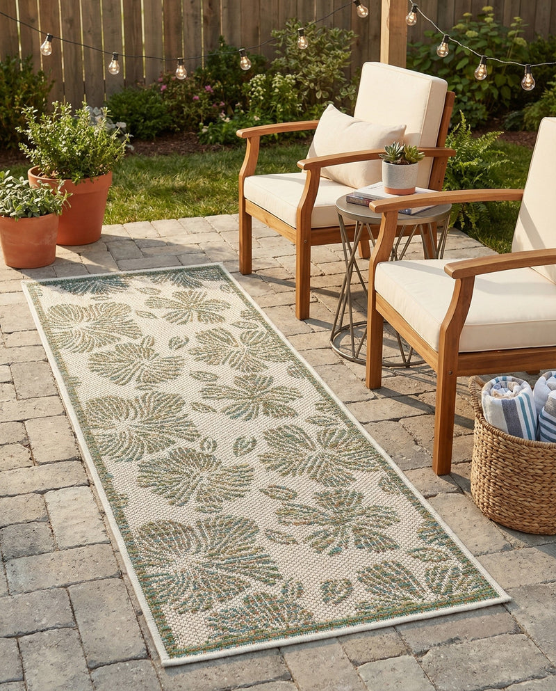Coastal Terrace Collection Area Rug -  Marina Runner Ivory and Beige  lifestyle 67