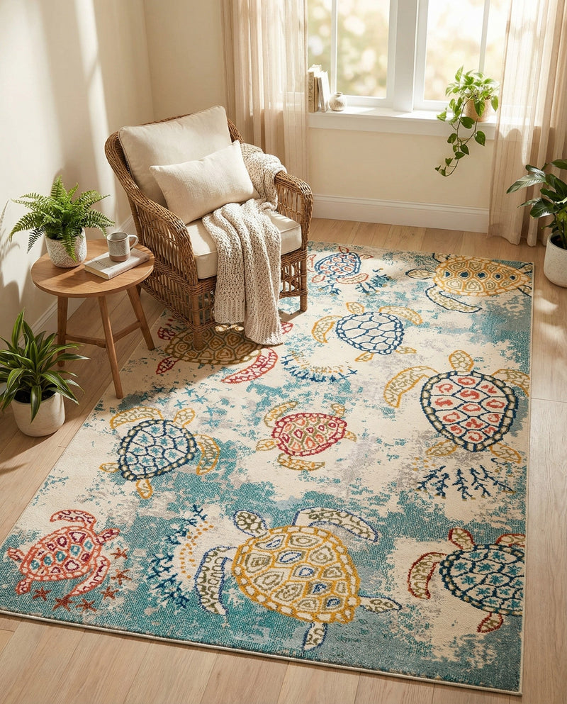 Sorrento Shores Collection Area Rug -  Massa Rectangle Beige  lifestyle 3