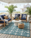 Seaside Haven Rugs Collection Area Rug - Sapphire (Teal) Rectangle Teal  lifestyle 26
