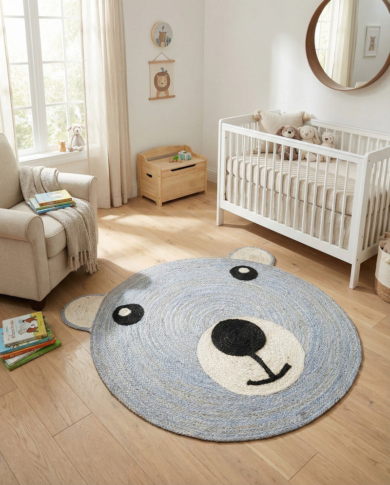 Playful Threads Jute Collection Area Rug - Tanglewood Round Gray  lifestyle 73