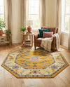 Arcadia Rugs Collection Area Rug - Eden (Yellow) Octagon Yellow  lifestyle 46