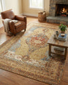 Patio Heritage Collection Area Rug -  Pergola Rectangle Blue and Light Brown  lifestyle 25