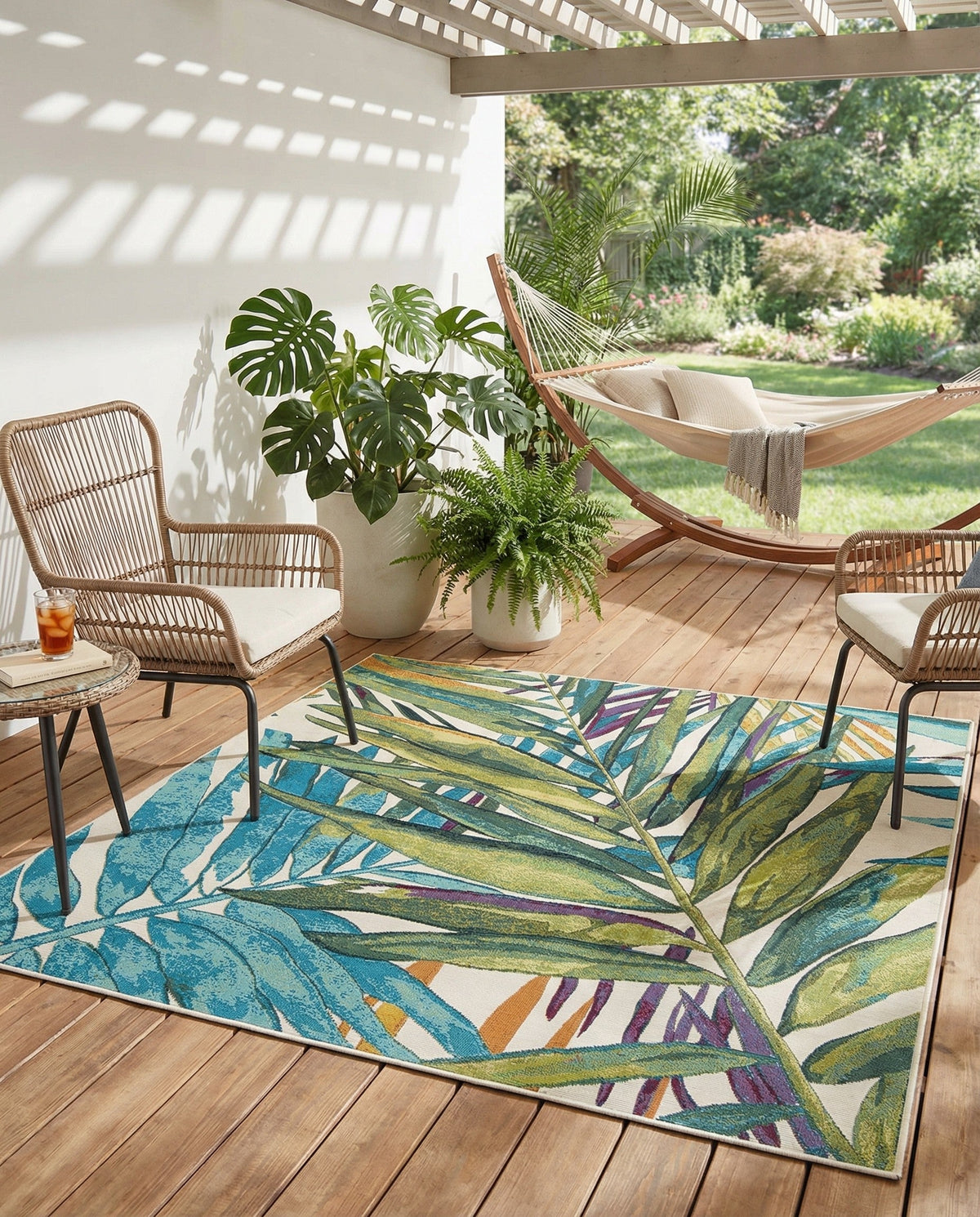 Seaside Blooms Collection Area Rug -  Arcadia Square Multi  lifestyle 96