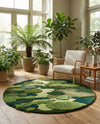 Forest Floor Oasis Collection Area Rug - Willowbrook Round Green  lifestyle 25