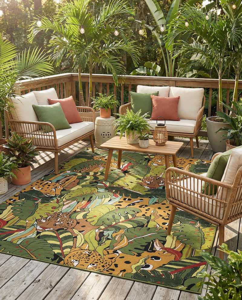 Seaside Blooms Collection Area Rug -  Sorrento Rectangle Green  lifestyle 14