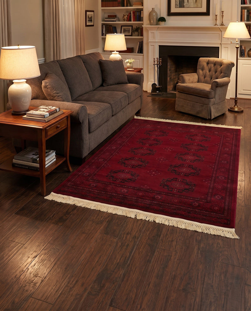 Samarkand Elegance Collection Area Rug -  Fergana Rectangle Red  lifestyle 25
