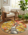 Seaside Blooms Collection Area Rug - Eden Round Multi  lifestyle 39