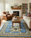 Tabriz Tapestries Collection Area Rug - Azerbaijan (Light Blue) Rectangle Light Blue  lifestyle 12