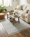 Thar Cotton Collection Area Rug - Jaisalmer (Light Gray) Rectangle Light Gray  lifestyle 10