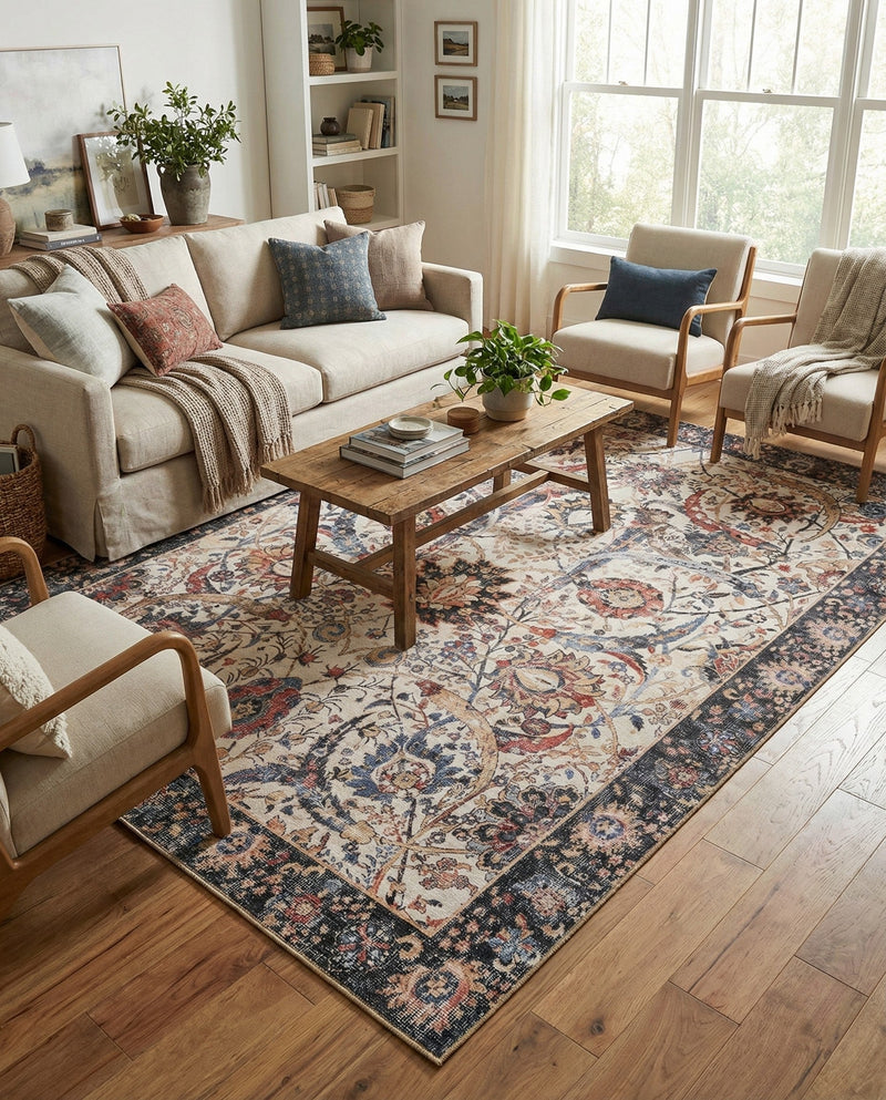 Heritage Elegance Collection Area Rug -  Topkapi Rectangle Ivory  lifestyle 33