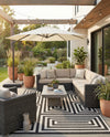 Urban Terrace Collection Area Rug -  Flatiron Rectangle Black and White  lifestyle 15