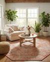 Patio Heritage Collection Area Rug -  Augusta (Rust Red) Octagon Rust Red  lifestyle 75