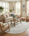 Coastal Haven Collection Area Rug - Seabreeze (Gray) Oval Gray  lifestyle 45