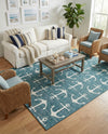 Seaside Haven Rugs Collection Area Rug - Sapphire (Teal) Rectangle Teal  lifestyle 17