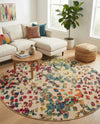 Outdoor Marrakesh Collection Area Rug -  Oujda Round Multi  lifestyle 70
