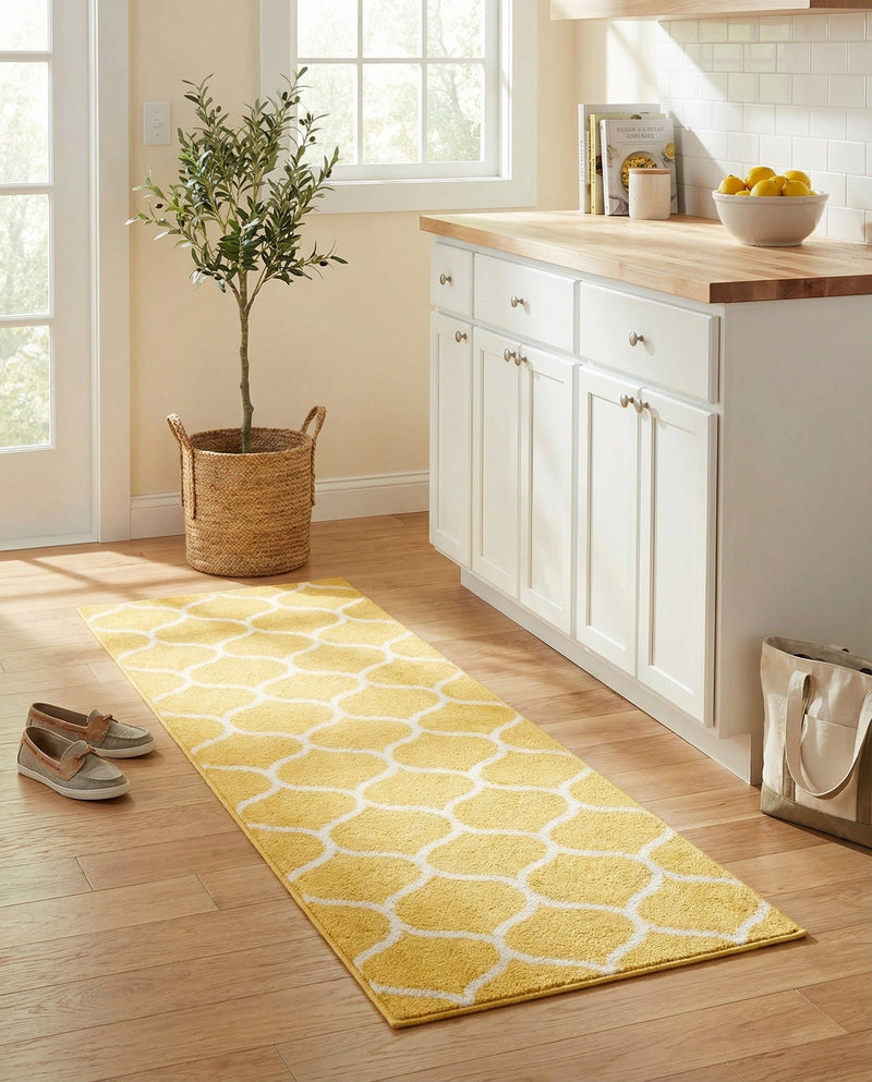 Trellis Mosaic Collection Area Rug -  Pergolatown (Yellow) Runner Yellow  lifestyle 40