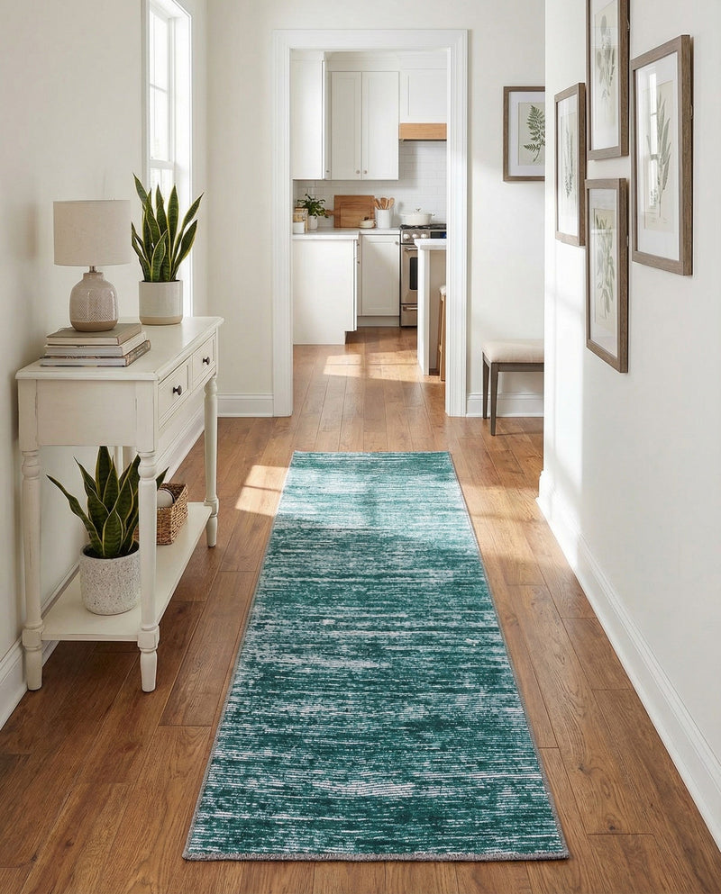 Sahara Essence Collection Area Rug - Oasis (Teal) Runner Teal  lifestyle 57