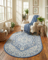 Savannah Series Collection Area Rug - Charleston (French Blue) Oval French Blue  lifestyle 59