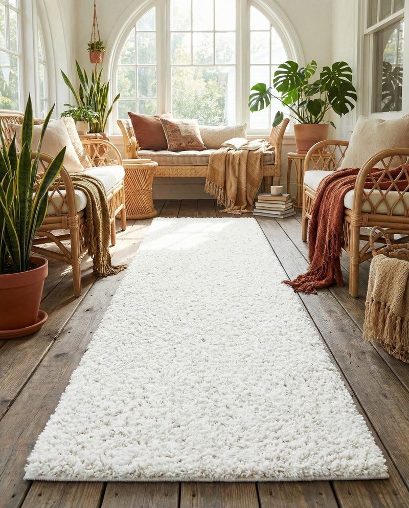 Alpine Plush Collection Area Rug -  Cortina (White) Runner White  lifestyle 79