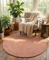 Highland Woven Jute Collection Area Rug - Glenmore (Rust Red) Round Rust Red  lifestyle 40