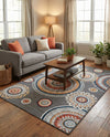 Seaside Blooms Collection Area Rug -  Eden Rectangle Black  lifestyle 18