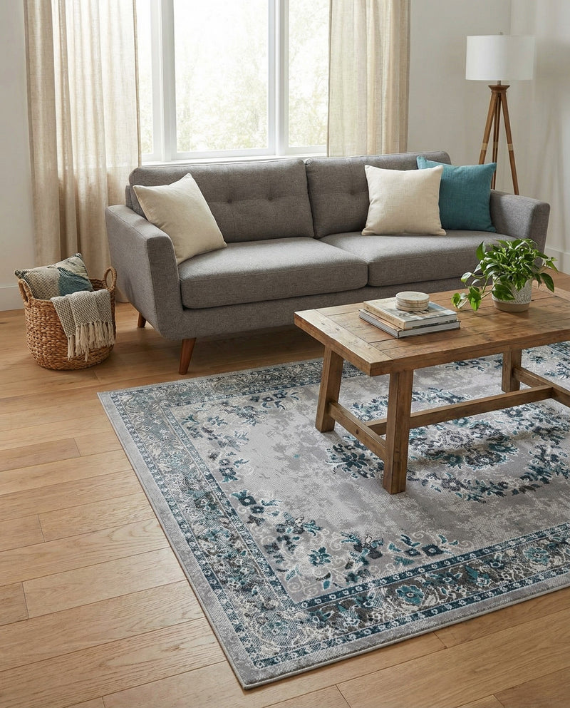 Geneva Terrace Collection Area Rug -  Yverdon Rectangle Gray  lifestyle 44