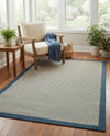 Terrace Fringe Collection Area Rug - Oceanside Rectangle Navy Blue  lifestyle 29