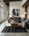 Savannah Hideaway Collection Area Rug - Savannah Rectangle Black White  lifestyle 7