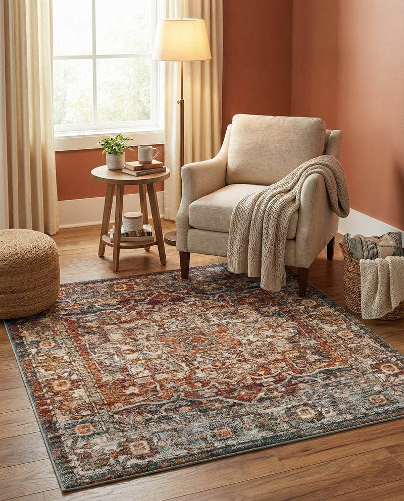 Savannah Soiree Collection Area Rug -  Everglade (Multi) Square Multi  lifestyle 38