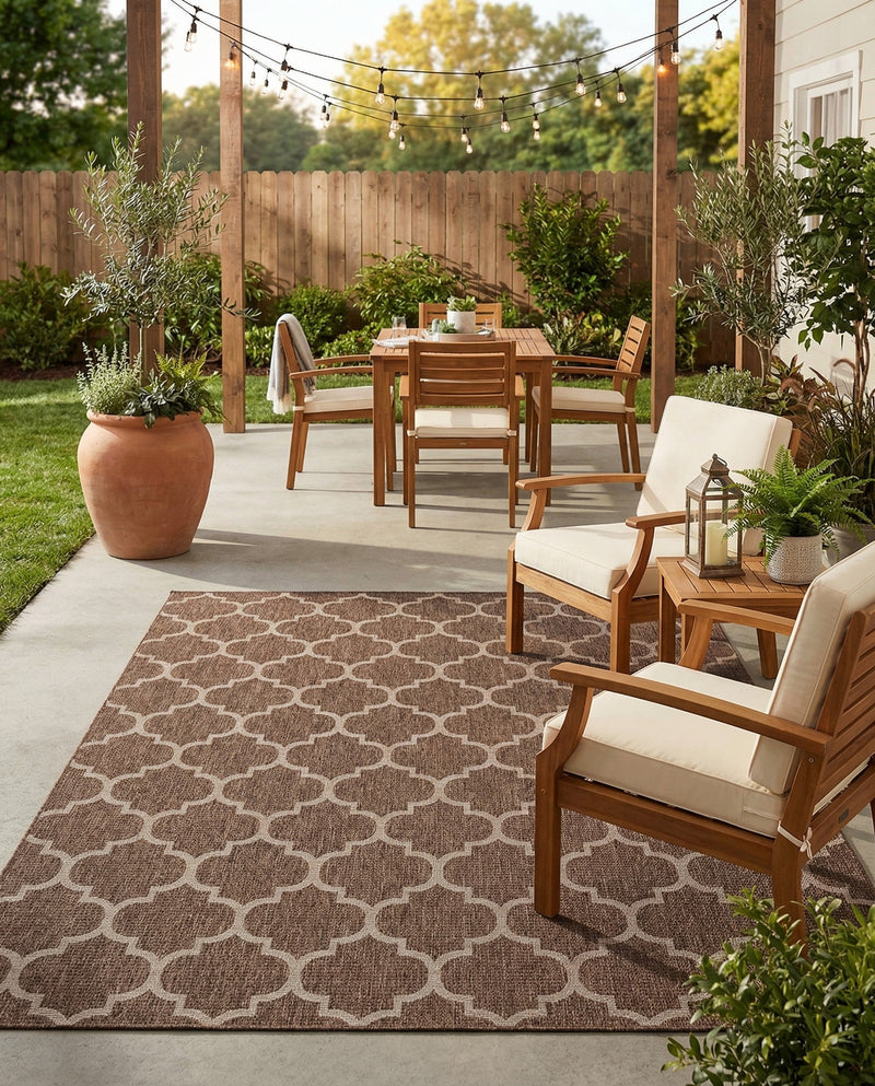 Savannah Pergola Collection Area Rug - Arbor (Brown) Rectangle Brown  lifestyle 15