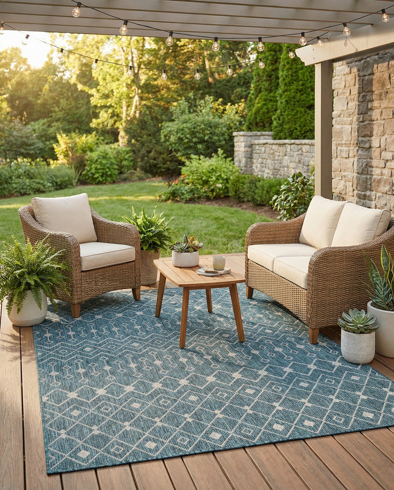 Savannah Pergola Collection Area Rug -  Pergola (Teal) Rectangle Teal  lifestyle 26