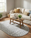 Mediterranean Lattice Collection Area Rug - Santorini (Gray) Oval Gray  lifestyle 54