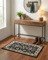 Isfahan Elegance Collection Area Rug - Naghsh-e Jahan (Black) Rectangle Black  lifestyle 40