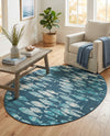 Seaside Haven Rugs Collection Area Rug -  Wavecrest Oval Blue  lifestyle 56